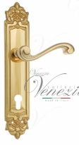 Ручка дверная на планке под цилиндр Venezia Vivaldi CYL PL96 полированная латунь