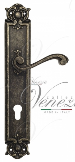 Ручка дверная на планке под цилиндр Venezia Vivaldi CYL PL97 античная бронза