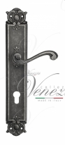 Ручка дверная на планке под цилиндр Venezia Vivaldi CYL PL97 античное серебро