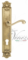 Ручка дверная на планке под цилиндр Venezia Vivaldi CYL PL97 полированная латунь