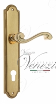 Ручка дверная на планке под цилиндр Venezia Vivaldi CYL PL98 полированная латунь