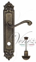 Ручка дверная на планке с фиксатором Venezia Vivaldi WC-2 PL96 античная бронза
