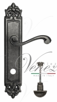 Ручка дверная на планке с фиксатором Venezia Vivaldi WC-2 PL96 античное серебро