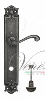 Ручка дверная на планке с фиксатором Venezia Vivaldi WC-2 PL97 античное серебро