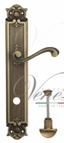 Ручка дверная на планке с фиксатором Venezia Vivaldi WC-2 PL97 матовая бронза