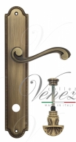 Ручка дверная на планке с фиксатором Venezia Vivaldi WC-2 PL98 матовая бронза