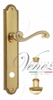 Ручка дверная на планке с фиксатором Venezia Vivaldi WC-2 PL98 полированная латунь
