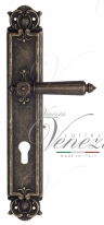 Ручка дверная на планке под цилиндр Venezia Castello CYL PL97 античная бронза