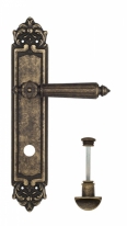 Ручка дверная на планке с фиксатором Venezia Castello WC-2 PL96 античная бронза