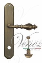Ручка дверная на планке с фиксатором Venezia Gifestion WC-1 PL02 матовая бронза