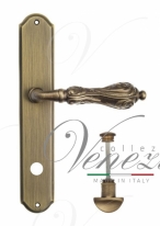 Ручка дверная на планке с фиксатором Venezia Monte Cristo WC-1 PL02 матовая бронза
