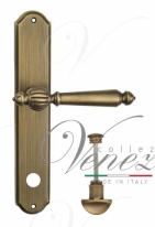 Ручка дверная на планке с фиксатором Venezia Pellestrina WC-1 PL02 матовая бронза