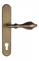 Ручка дверная на планке под цилиндр Venezia Anafesto CYL PL02 матовая бронза