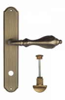 Ручка дверная на планке с фиксатором Venezia Anafesto WC-1 PL02 матовая бронза
