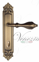 Ручка дверная на планке с фиксатором Venezia Anafesto WC-2 PL96 матовая бронза