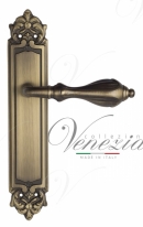 Ручка дверная на планке проходная Venezia Anafesto PL96 матовая бронза