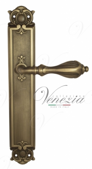 Ручка дверная на планке проходная Venezia Anafesto PL97 матовая бронза