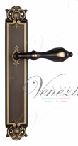 Ручка дверная на планке проходная Venezia Anafesto PL97 темная бронза