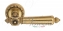 Ручка дверная на круглой розетке Venezia Castello D2 Золото французское + коричневый