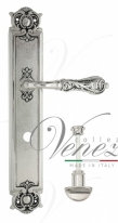 Ручка дверная на планке с фиксатором Venezia Monte Cristo WC-2 PL97 натуральное серебро + черный