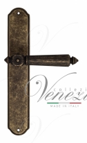 Ручка дверная на планке проходная Venezia Castello PL02 античная бронза
