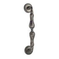 Ручка дверная скоба Venezia Monte Cristo 315мм (260мм) D3 натуральное серебро + черный