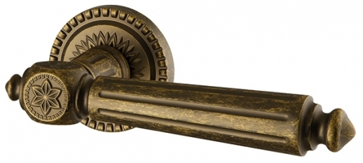Ручка дверная на круглой розетке Armadillo Matador Cl4-Ob-13 Бронза античная