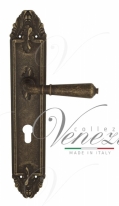 Ручка дверная на планке под цилиндр Venezia Vignole CYL PL90 античная бронза