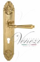 Ручка дверная на планке под цилиндр Venezia Classic CYL PL90 полированная латунь