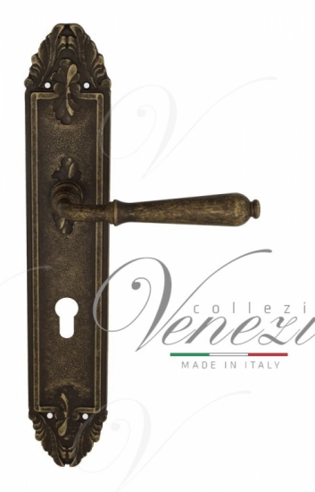 Ручка дверная на планке под цилиндр Venezia Classic CYL PL96 античная бронза