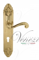 Ручка дверная на планке под цилиндр Venezia Carnevale CYL PL90 полированная латунь
