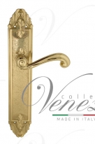 Ручка дверная на планке проходная Venezia Carnevale PL90 полированная латунь