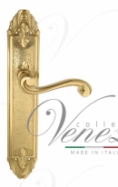 Ручка дверная на планке проходная Venezia Vivaldi PL90 полированная латунь