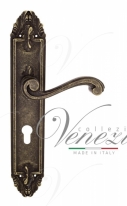 Ручка дверная на планке под цилиндр Venezia Vivaldi CYL PL90 античная бронза