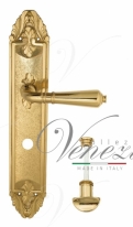 Ручка дверная на планке с фиксатором Venezia Vignole WC-2 PL90 полированная латунь