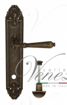 Ручка дверная на планке с фиксатором Venezia Classic WC-2 PL90 античная бронза