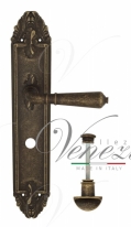 Ручка дверная на планке с фиксатором Venezia Vignole WC-2 PL90 античная бронза