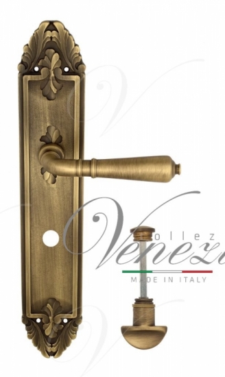 Ручка дверная на планке с фиксатором Venezia Vignole WC-2 PL90 матовая бронза