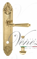 Ручка дверная на планке с фиксатором Venezia Classic WC-2 PL90 полированная латунь