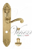 Ручка дверная на планке с фиксатором Venezia Carnevale WC-2 PL90 полированная латунь