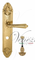 Ручка дверная на планке с фиксатором Venezia Vignole WC-4 PL90 полированная латунь