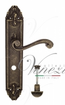 Ручка дверная на планке с фиксатором Venezia Vivaldi WC-2 PL90 античная бронза