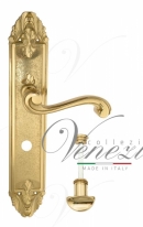 Ручка дверная на планке с фиксатором Venezia Vivaldi WC-2 PL90 полированная латунь