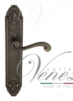 Ручка дверная на планке проходная Venezia Vivaldi PL90 античное серебро