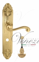 Ручка дверная на планке с фиксатором Venezia Vivaldi WC-4 PL90 полированная латунь