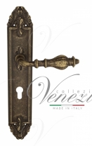 Ручка дверная на планке под цилиндр Venezia Gifestion CYL PL90 античная бронза