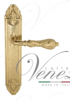 Ручка дверная на планке проходная Venezia Monte Cristo PL90 полированная латунь