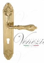 Ручка дверная на планке под цилиндр Venezia Monte Cristo CYL PL90 полированная латунь