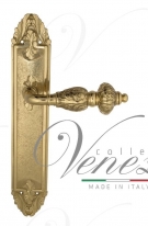 Ручка дверная на планке проходная Venezia Lucrecia PL90 полированная латунь
