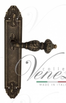Ручка дверная на планке проходная Venezia Lucrecia PL90 античная бронза